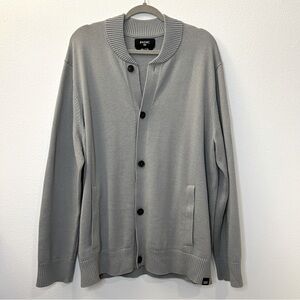 Rhone Men’s Hudson Cardigan, Grey, Size XXL. 0096.